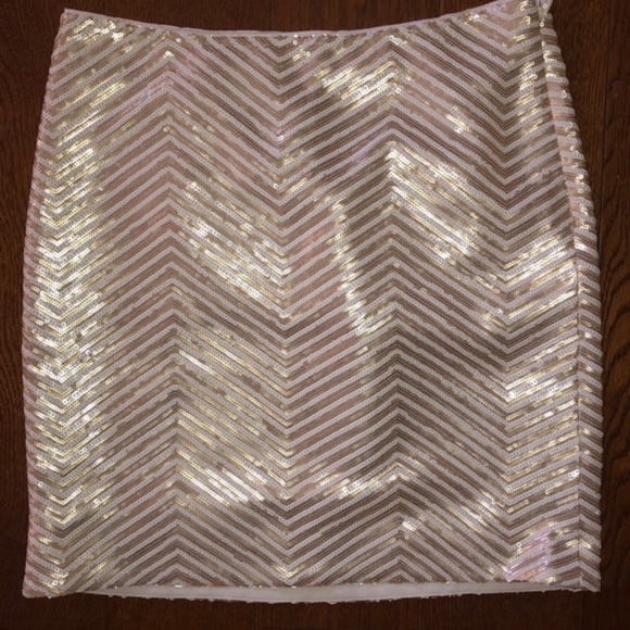 NWOT Banana Republic Sequin Herringbone Skirt, sz 2 - Picture 4 of 6